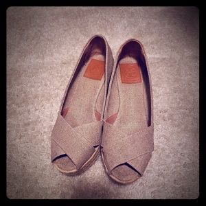 Tory Burch Peep Toe Wedges